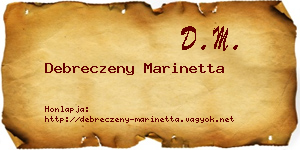 Debreczeny Marinetta névjegykártya