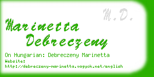 marinetta debreczeny business card
